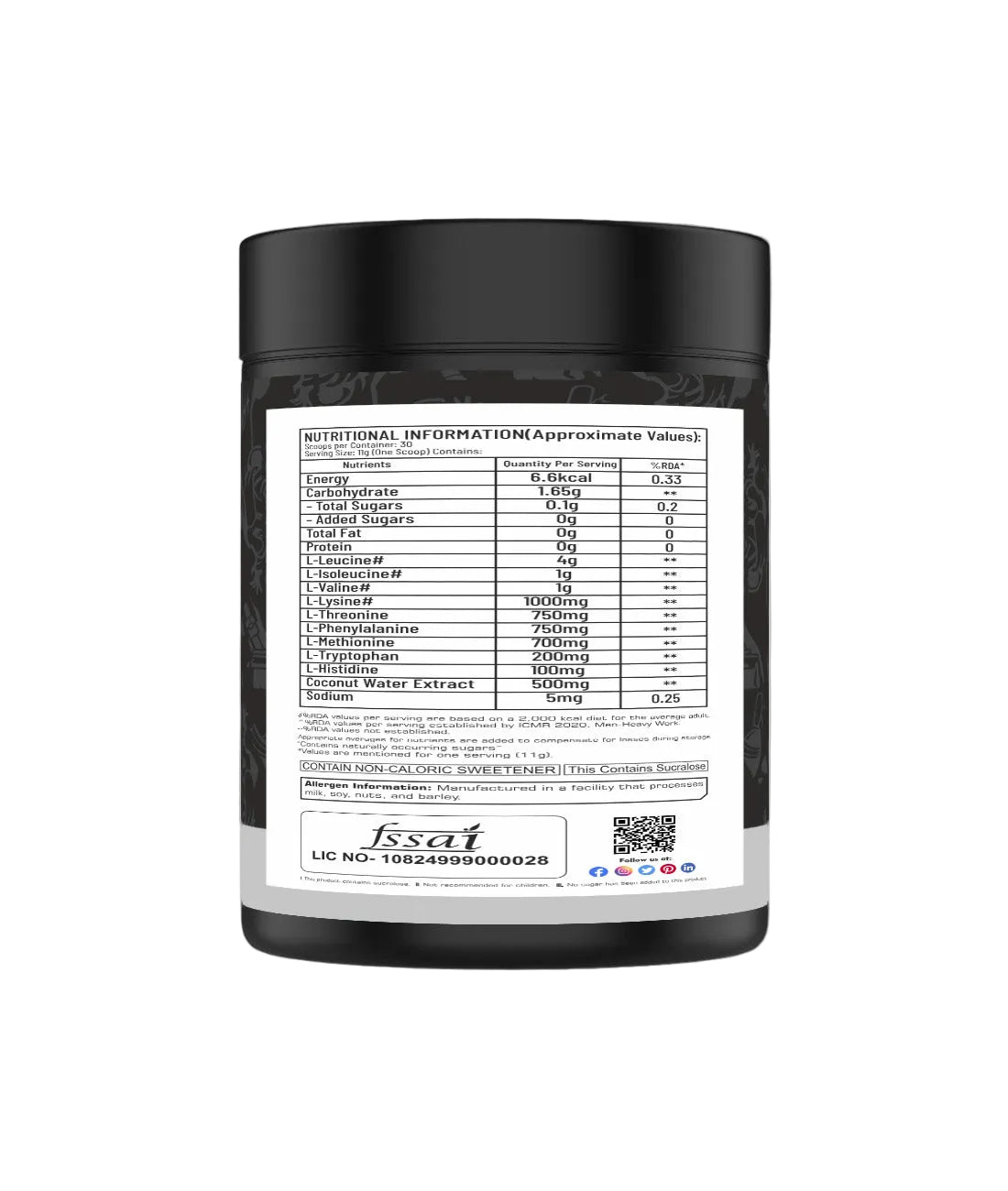 REBORN PRO EAA + BCAA SUPPLEMENT ESSENTIAL AMINO ACIDS - 30 SERVINGS