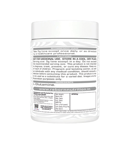 REBORN NUTRITION PRO ACTIVE L-GLUTAMINE | 50 Serving