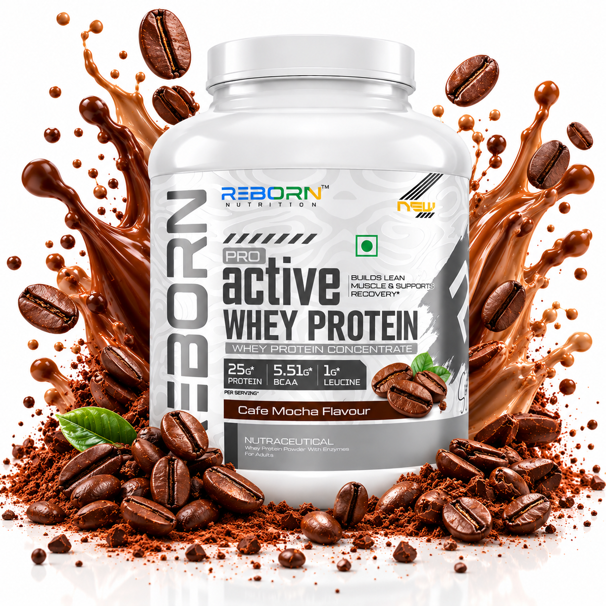 REBORN NUTRITION PRO-ACTIVE WHEY  ,25G PROTEIN | 50 Serving