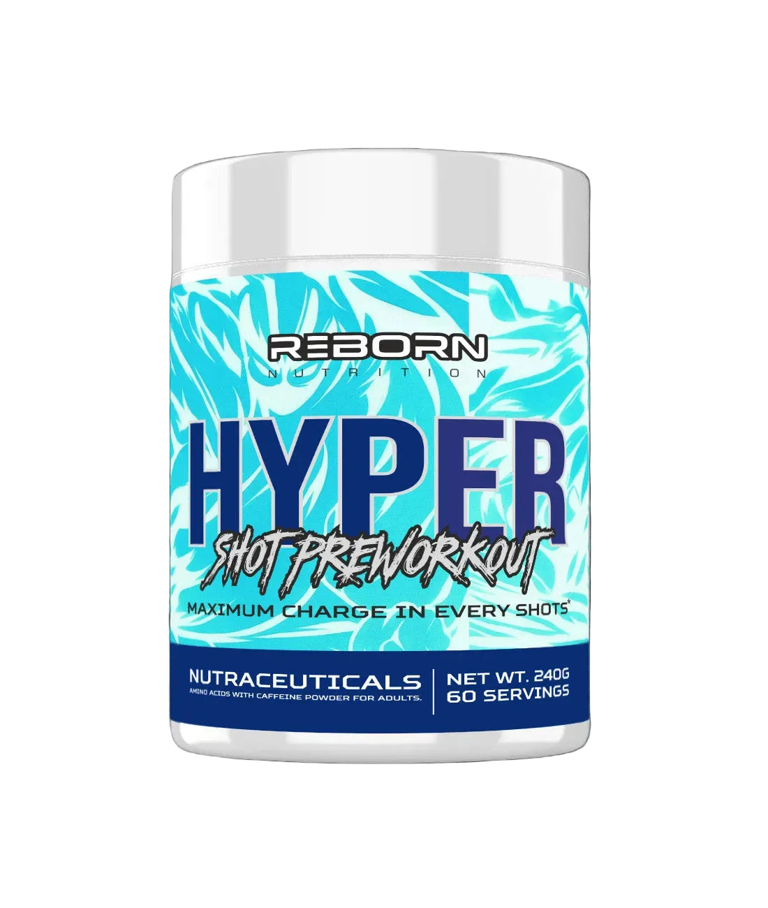 REBORN NUTRITION NUTRACEUTICALS HYPER  SHOT PRE-WORKOUT , 60 SERVINGS