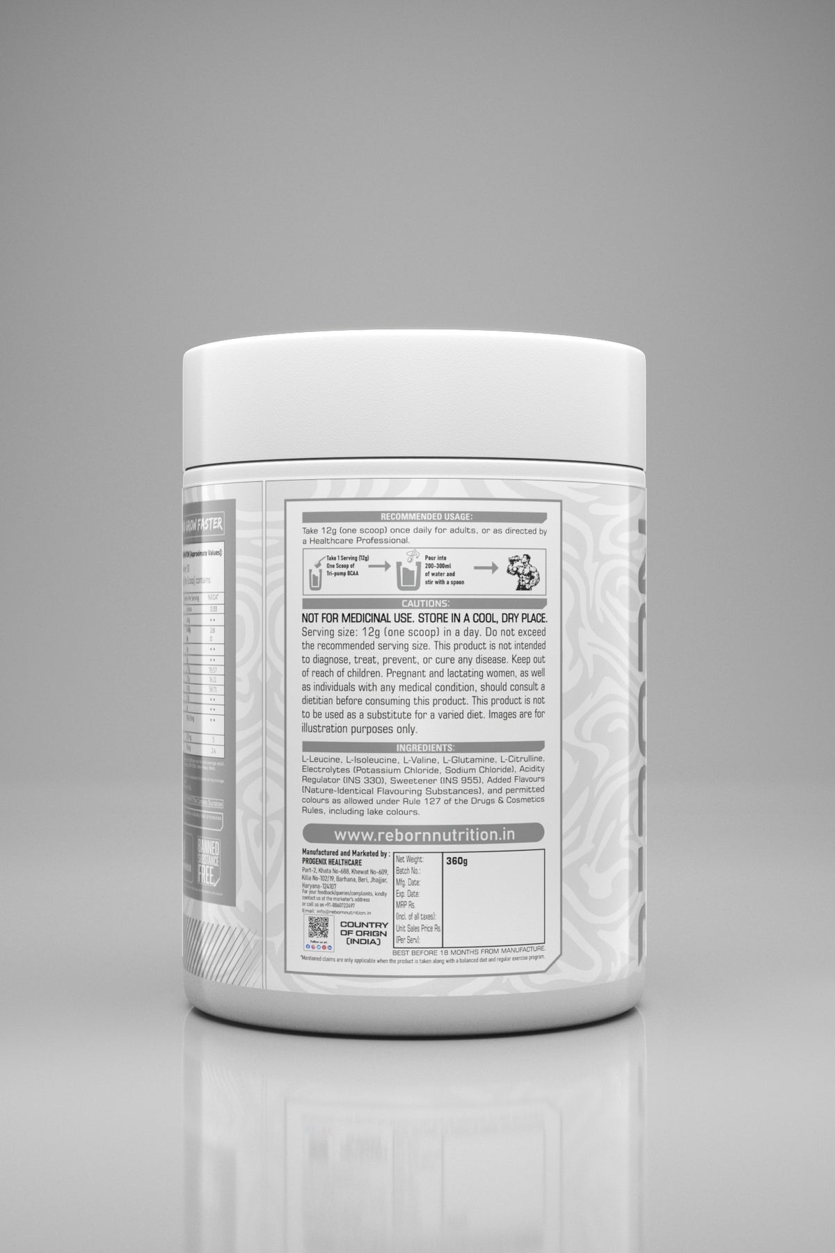 REBORN NUTRITION TRI-PUMP BCAA | 30 SERVINGS