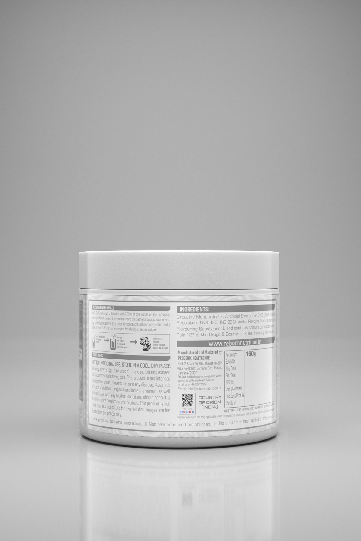 REBORN NUTRITION MICRONISED CREATINE MONOHYDRA | 50 Serving