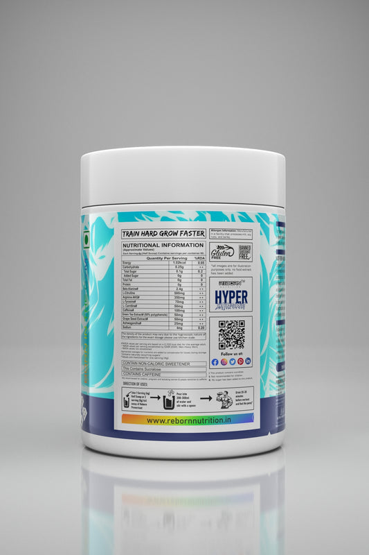 REBORN NUTRITION HYPER  SHOT PRE-WORKOUT , 60 SERVINGS