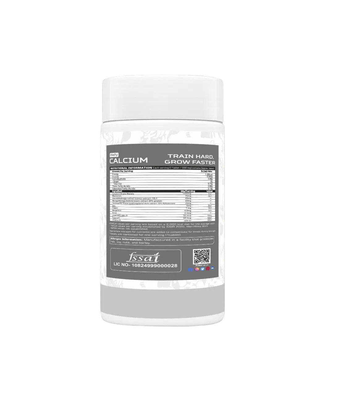 REBORN NUTRITION DAILY CALCIUM 1000mg - 60 Tablets