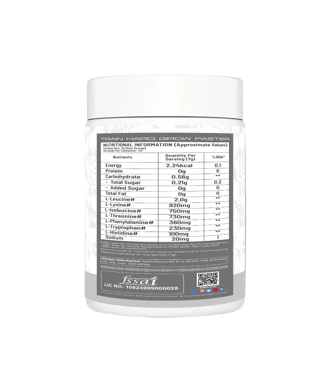 PRO ACTIVE EAA ESSENTIAL  AMINO ACIDS NO SUGAR ADDED ,42 SERVINGS