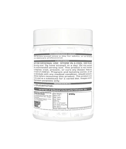 REBORN PRO ACTIVE L-GLUTAMINE PURE MICRONIZED , 50 SERVINGS