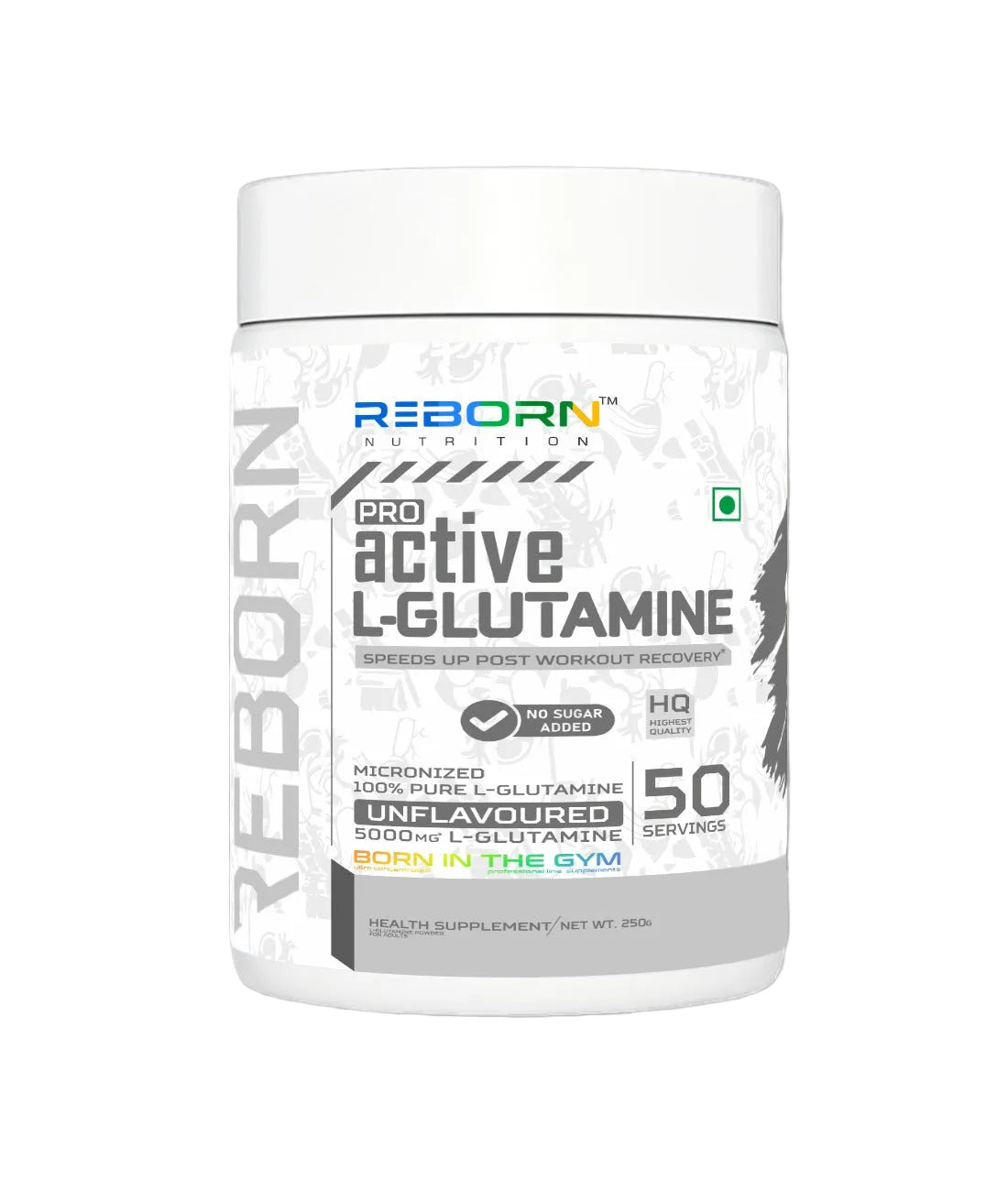 REBORN PRO ACTIVE L-GLUTAMINE PURE MICRONIZED , 50 SERVINGS