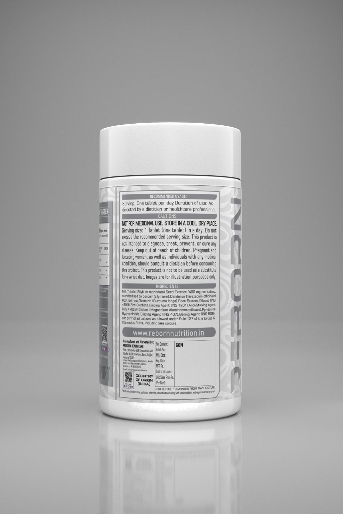 REBORN NUTRITION PRO LIVER SUPPORT | 1000MG | 60 TABLETS