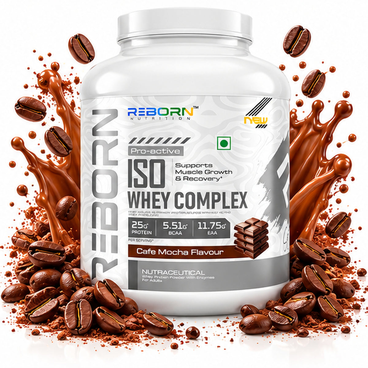 REBORN NUTRITION PRO-ACTIVE ISO WHEY COMPLEX ,25G PROTEIN | 55 Serving