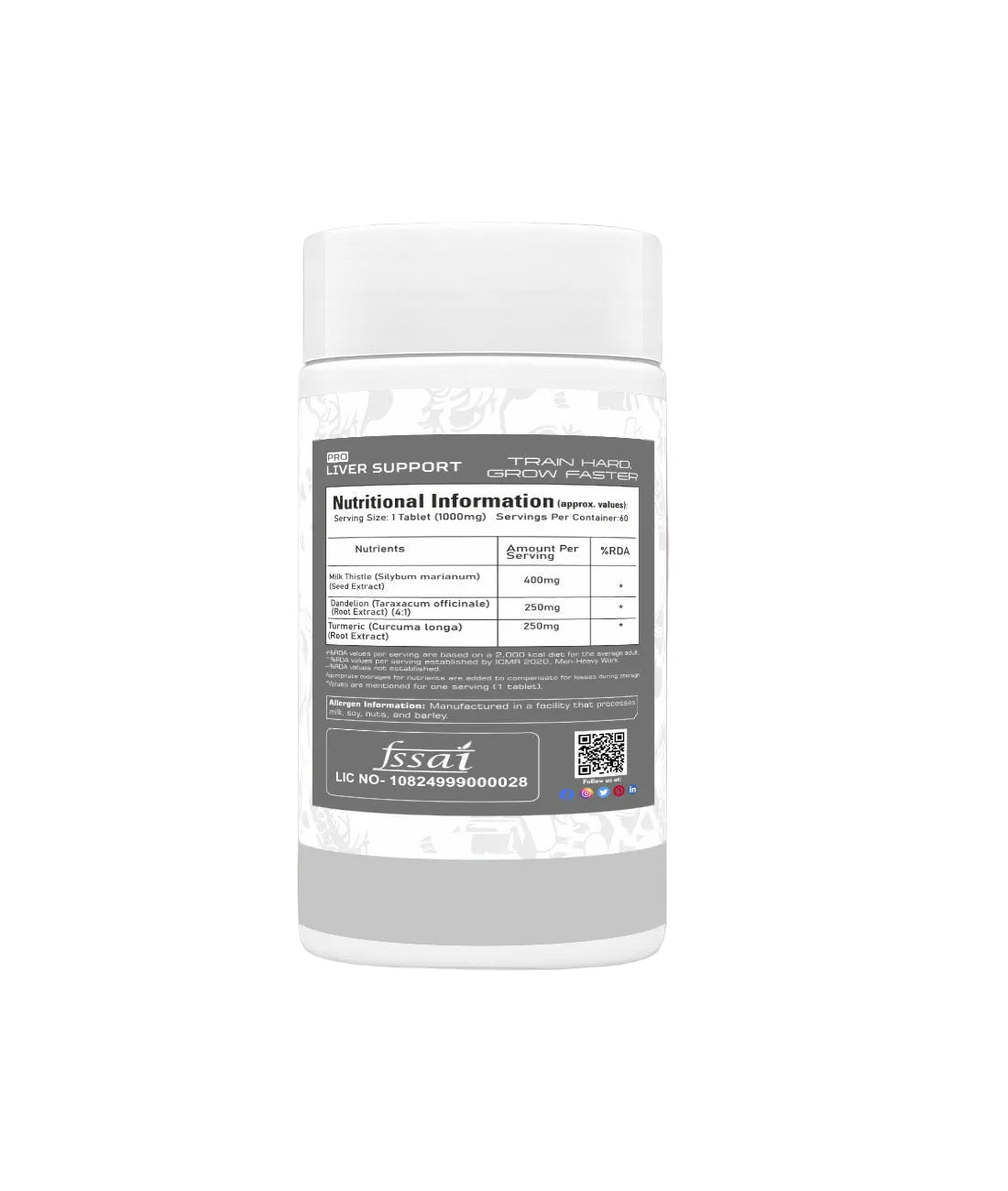 REBORN NUTRITION PRO LIVER SUPPORT- 1000mg, 60 TABLETS