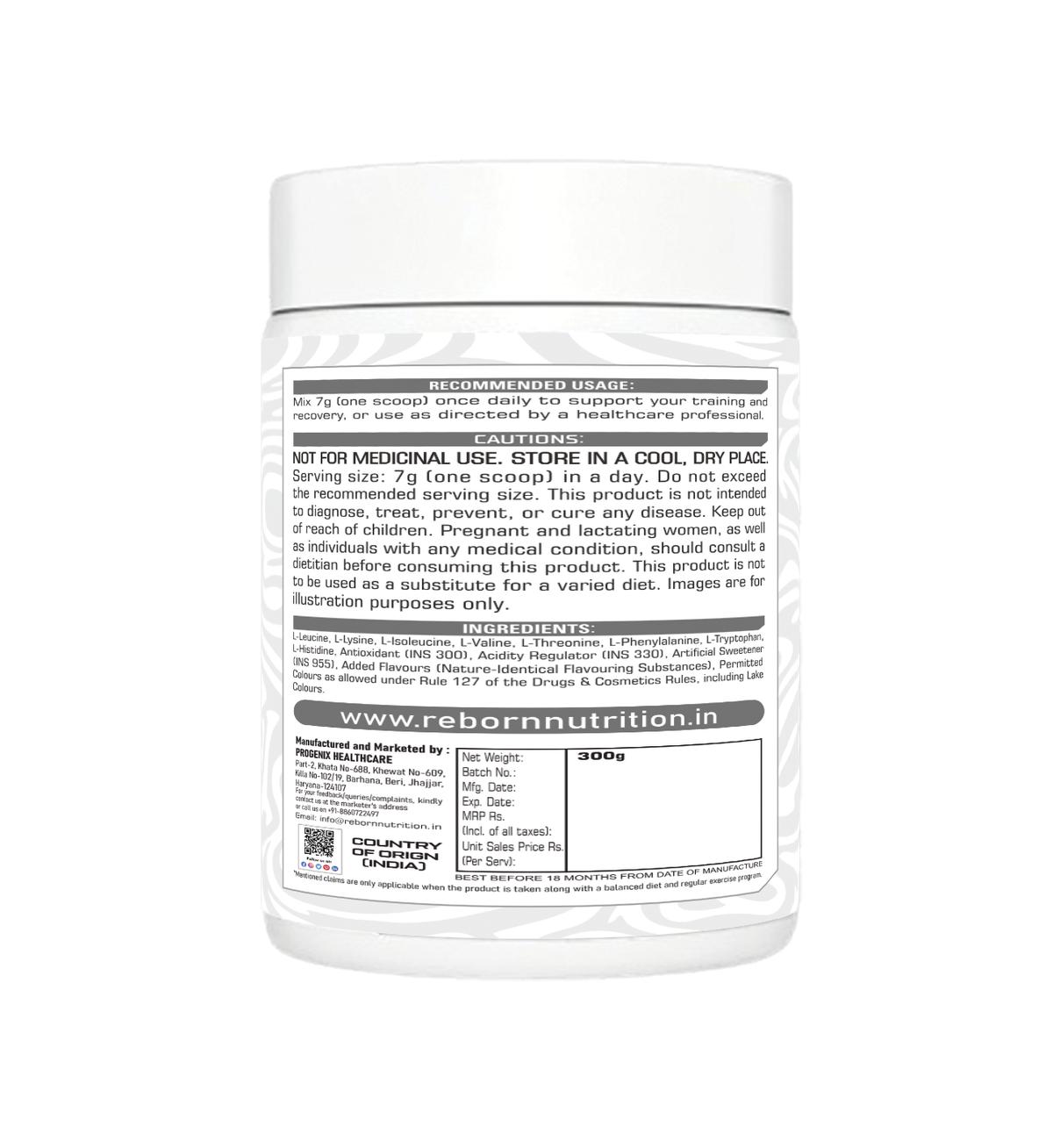 REBORN NUTRITION PRO ACTIVE EAA | 42 SERVINGS